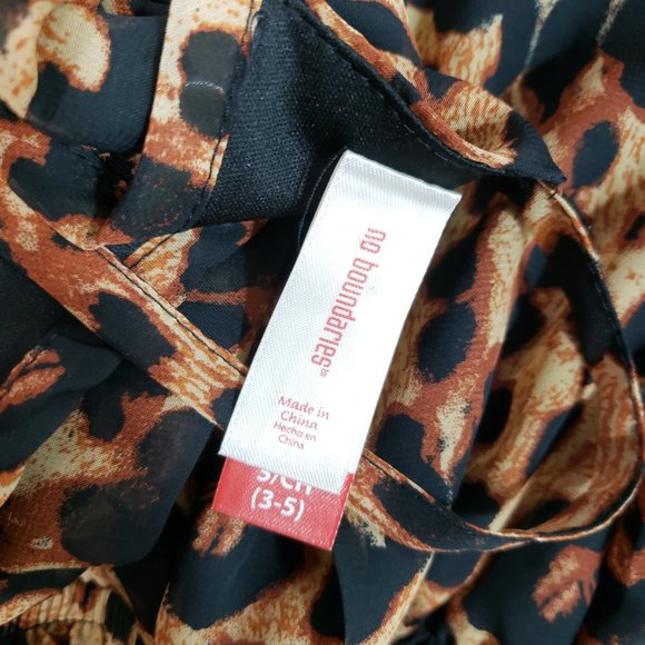 No Boundaries Brown Leopard Print Chiffon Maxi Dress Small - Picture 7 of 8